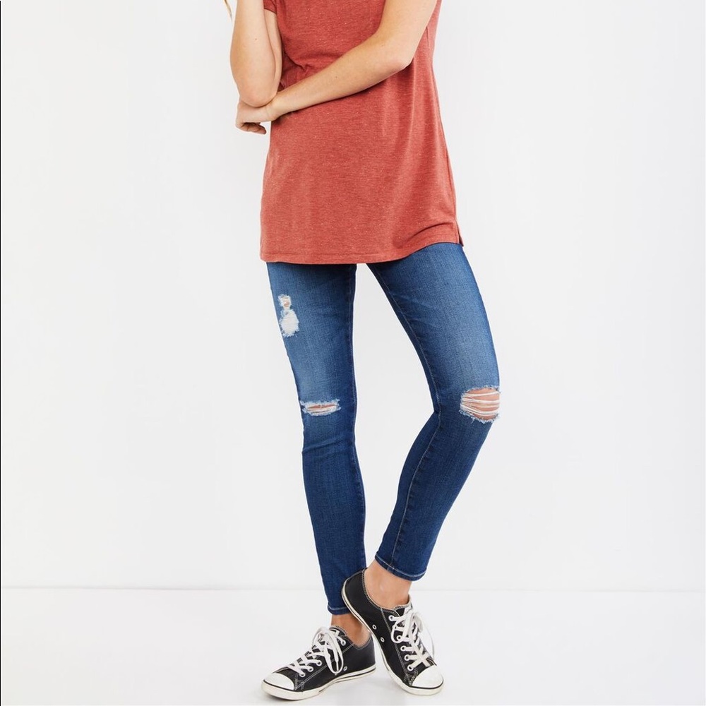 AG Adriano Goldschmied Women’s Skinny Ripped Blue Jeans